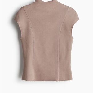 RIBBED MOCK TURTLENECK TOP
